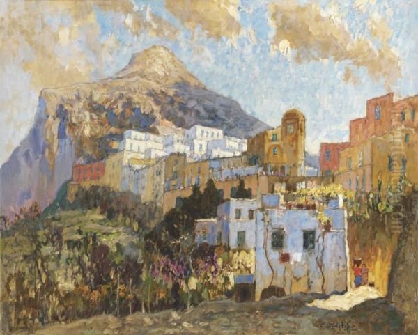 View Of Capri Oil Painting by Konstantin Ivanovich Gorbatov