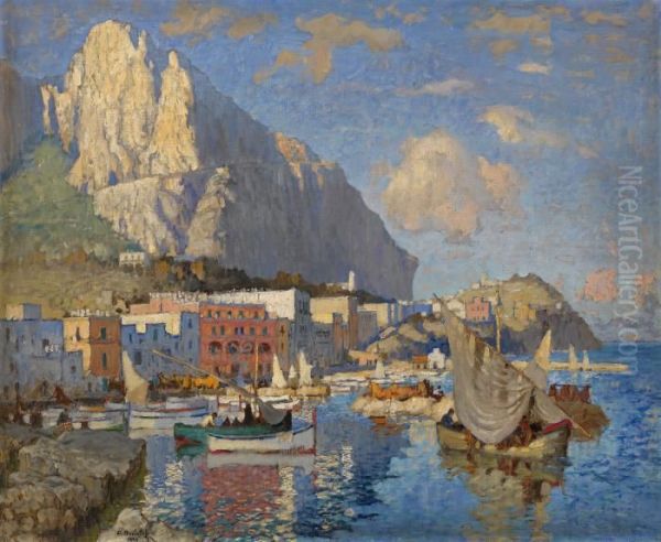 View Of Capri Oil Painting by Konstantin Ivanovich Gorbatov