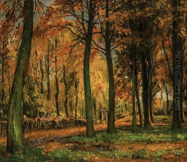 Vue De Foret En Automne Oil Painting by Pieter Gorus