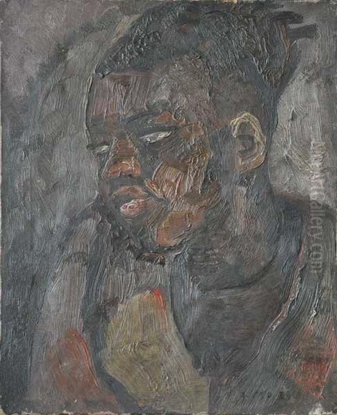 Visage Africain Oil Painting by Jacques Gotko