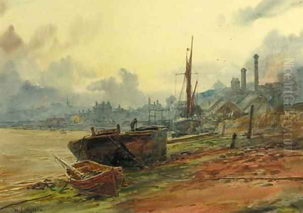 Upnor on the Medway Oil Painting by William Lionel Wyllie