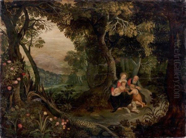 Sainte Famille Dans Un Paysage Oil Painting by Abraham Govaerts