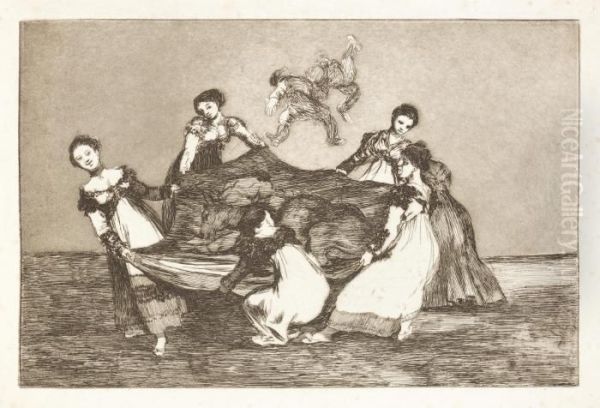 Los Proverbios Oil Painting by Francisco De Goya y Lucientes