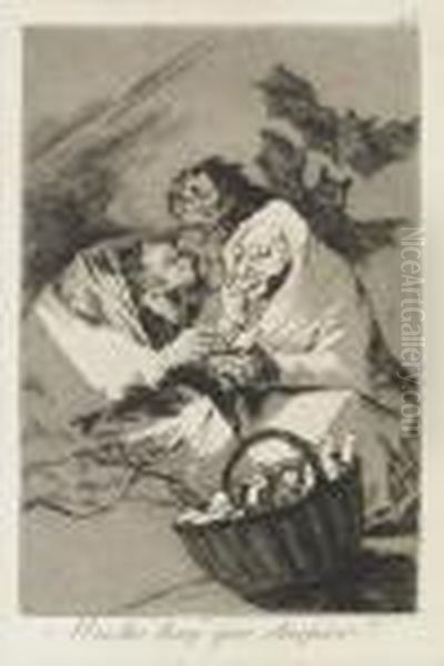 Two Plates From Los Caprichos Oil Painting by Francisco De Goya y Lucientes