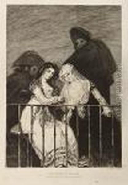 Majas En El Balcon Oil Painting by Francisco De Goya y Lucientes