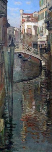 Canal View Ponte .... And Casa Grand, Venice Oil Painting by William Graham