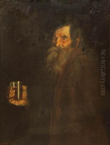 Anciano Con Vaso Oil Painting by Luis Graner Arrufi