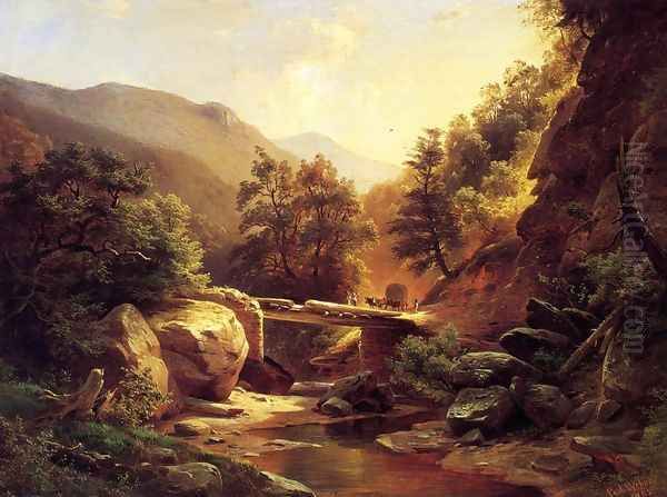 Boulder Crossing, Pennsylvania Oil Painting by Gottlieb Daniel Paul Weber