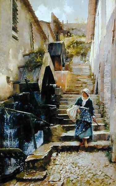 The Waterwheels at Savassa, 1886 Oil Painting by Henry Woods