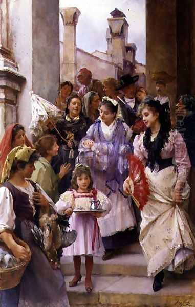 A Venetian Christening Party, 1896 Oil Painting by Henry Woods