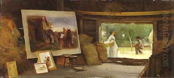 A Country Studio 2 Oil Painting by Henry Woods