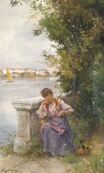 A Venetian beauty Oil Painting by Henry Woods