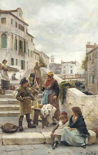 Bartering Oil Painting by Henry Woods