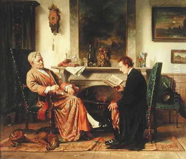 The Reading, 1872 Oil Painting by Charles Meer Webb