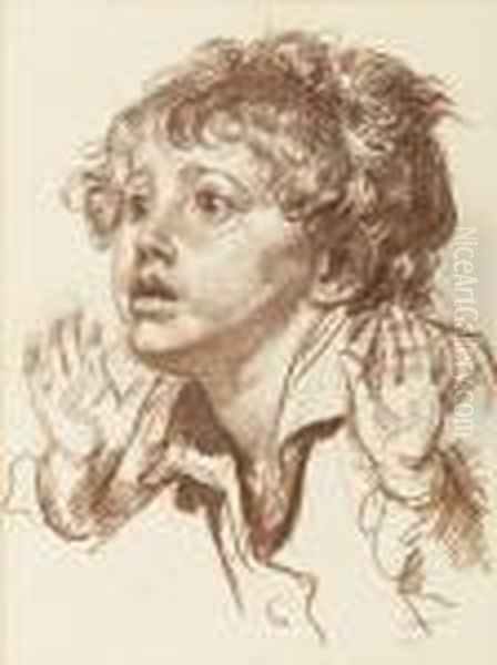 Portrait Of A Startled Boy Oil Painting by Jean Baptiste Greuze