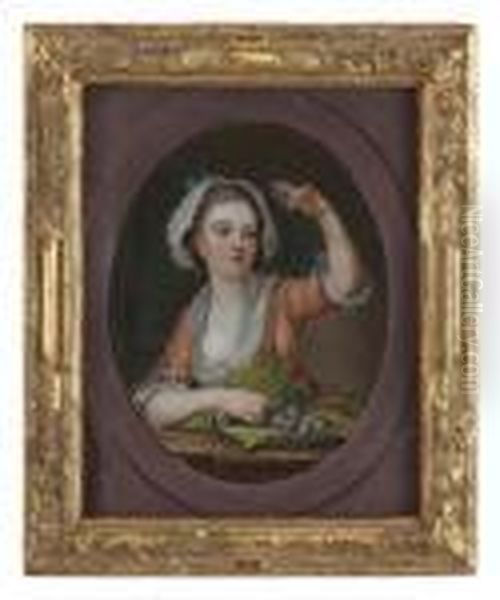 Giovinetta Con Frutta Oil Painting by Jean Baptiste Greuze