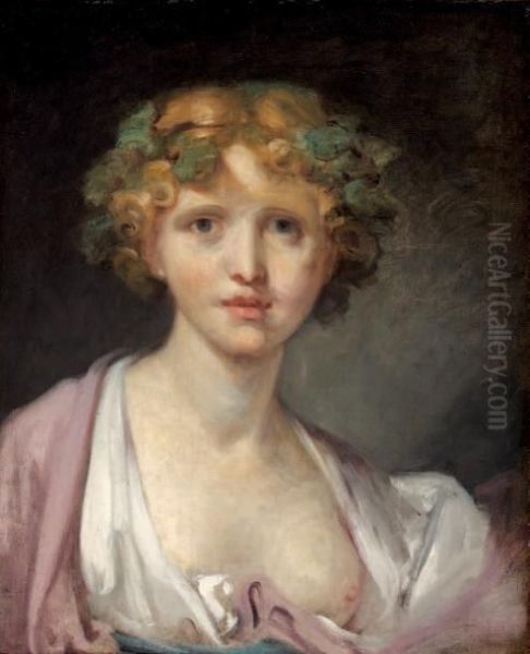 Portrait De Jeune Fille Oil Painting by Jean Baptiste Greuze