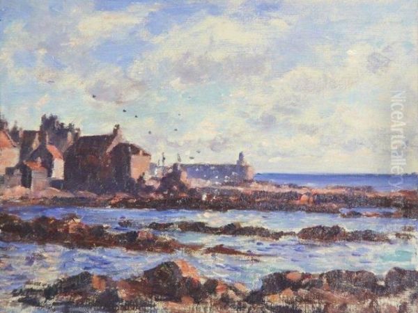 Scottish Coastal View Oil Painting by Walter Graham Grieve