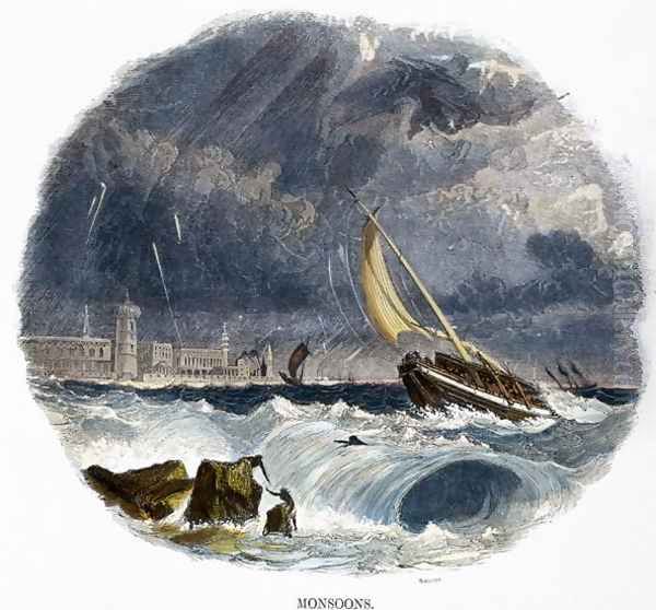 Monsoons, from Phenomena of Nature, 1849 Oil Painting by Josiah Wood Whymper