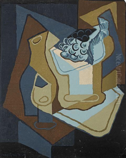 Nature Morte A La Grappe De Raisin Oil Painting by Juan Gris