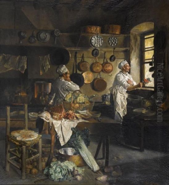 Le Cuisinier Galant Oil Painting by Francois Adolphe Grison