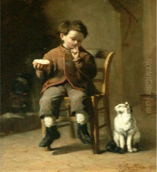 Patience Oil Painting by Paul Louis Narcisse Grolleron