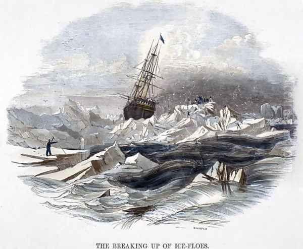 The Breaking Up of Ice-Floes, from Phenomena of Nature, 1849 Oil Painting by Josiah Wood Whymper