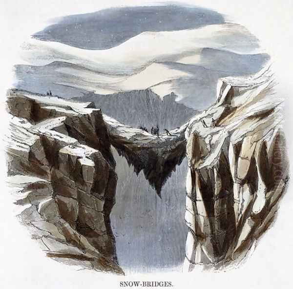 Snow-Bridges, from Phenomena of Nature, 1849 Oil Painting by Josiah Wood Whymper