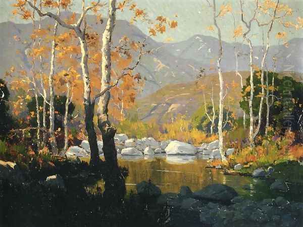 Spring Landscape Oil Painting by Elmer Wachtel