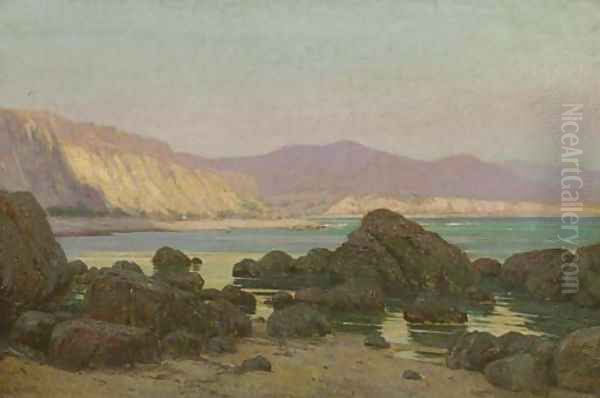 California Cove Oil Painting by Elmer Wachtel