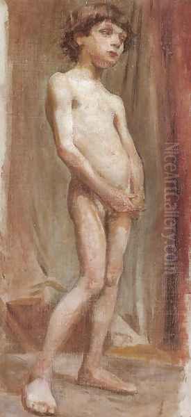 Nude Boy Oil Painting by Stanislaw Wyspianski