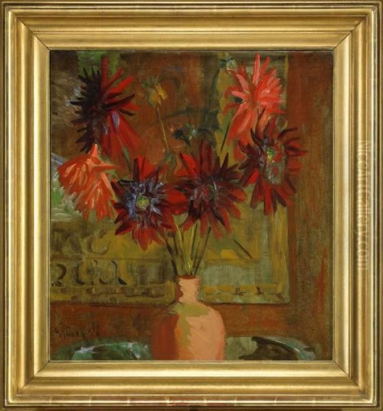 Stilleben Med Blommor Oil Painting by Isaac Grunewald