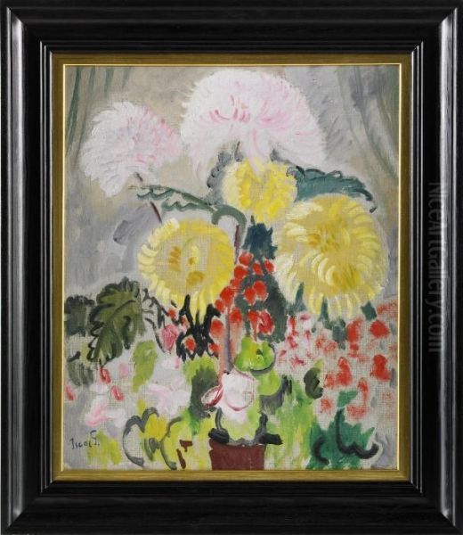 Stilleben Med Blommor Oil Painting by Isaac Grunewald