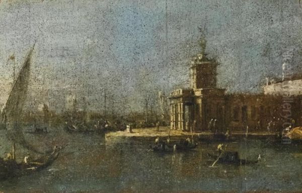 Venice, A View Of The Punta Della Dogana Oil Painting by Francesco Guardi