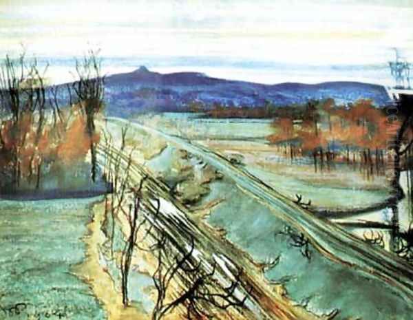 View of Kosciuszko Mound II Oil Painting by Stanislaw Wyspianski