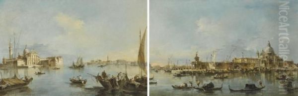 Venice, A View Of The Entrance To The Grand Canal Oil Painting by Francesco Guardi