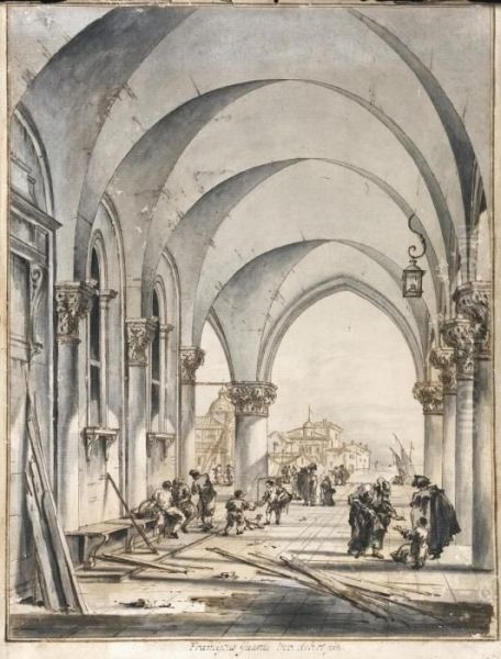 Sottoportico Di Palazzo Ducale Oil Painting by Francesco Guardi