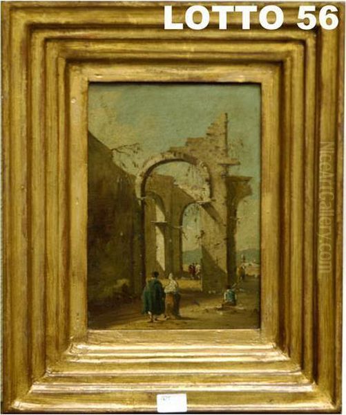 Capriccio Con Archi Romani Oil Painting by Giacomo Guardi