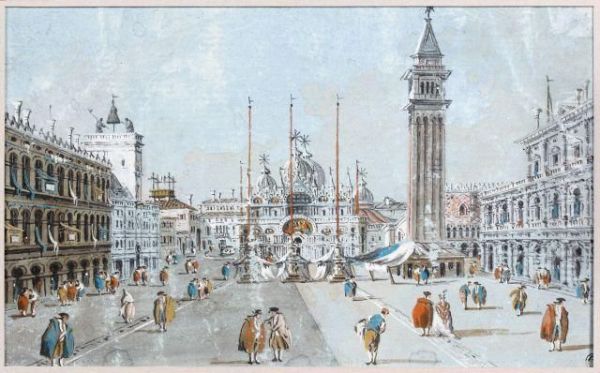 La Place Saint Marc, Venise Oil Painting by Giacomo Guardi