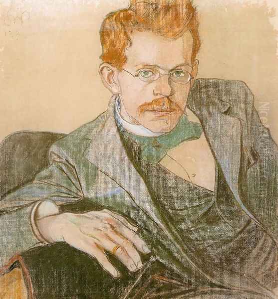 Portrait of Jozef Mehoffer Oil Painting by Stanislaw Wyspianski