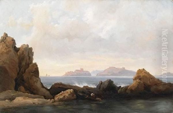 Vue Du Chateau D'if Oil Painting by Theodore Gudin