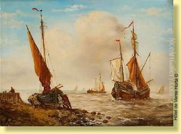 Marine Par Temps Calme Oil Painting by Theodore Gudin