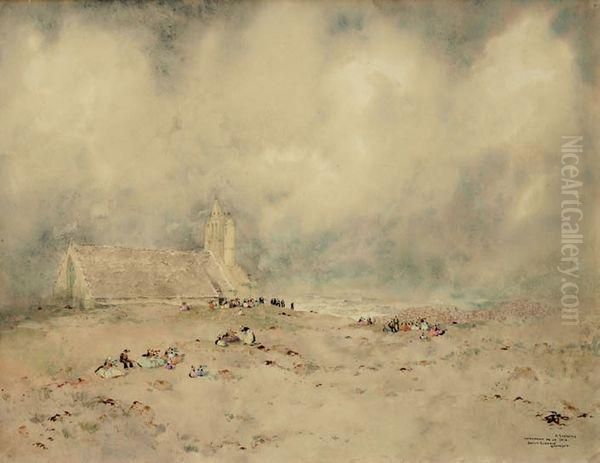 Notre Dame De La Joie A Saint Guenale En Bretagne Oil Painting by Ernest Guerin