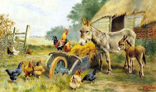 Fowl Talk Oil Painting by William Weeks