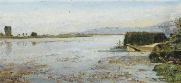 La Seine A Triel Oil Painting by Paul-Camille Guigou