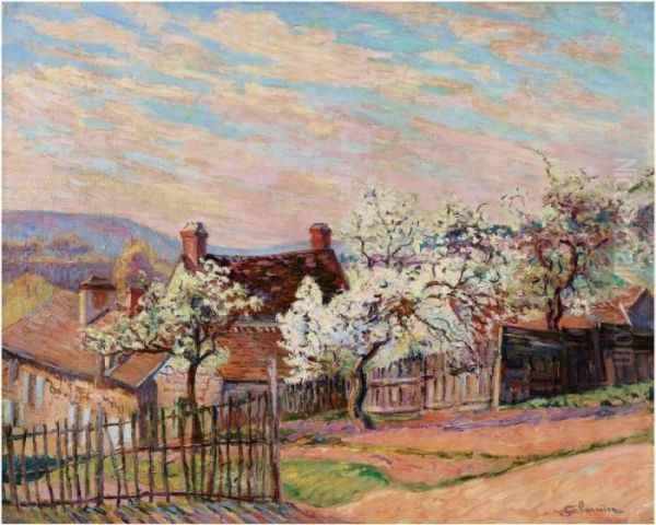 Village De Saint Cheron, Ile De France Oil Painting by Armand Guillaumin