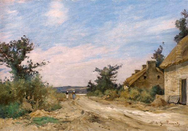 Le Chemin Devant Le Hameau Oil Painting by Jean Baptiste Antoine Guillemet