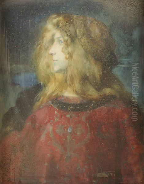 Jeune Princesse Medievale Oil Painting by Lucien Victor Guirand De Scevola