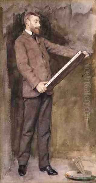 Portrait of Norman Garstin (1847-1926) c.1882 Oil Painting by William John Wainwright