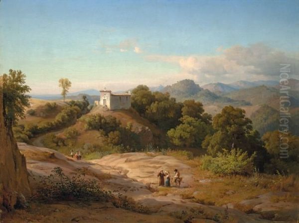 Italienische Landschaft Oil Painting by Louis Gurlitt